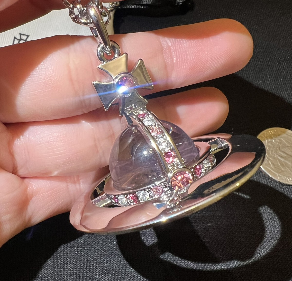 希少✨ROKET ORB PENDANT sv925 当時物 vintage Vivienne Westwood Vintage Style Floral big orb necklace With