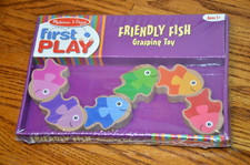 Melissa Doug First Play Friendly Fish Wooden Grasping Toy for Ages 1 --New