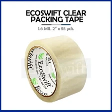 1 ROLL EcoSwift Carton Sealing Packaging Packing Tape 1.6mil 2" x 55 yard 165 ft