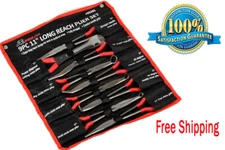 NEEDLE NOSE PLIERS SET LONG REACH TOOL PLIERS 9 PCS 11"