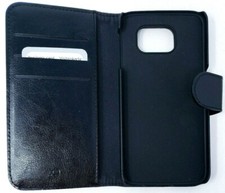 Xqisit Funda Cartera Negra Eman para Samsung Galaxy S6 Cubierta Protectora Puerta Trasera