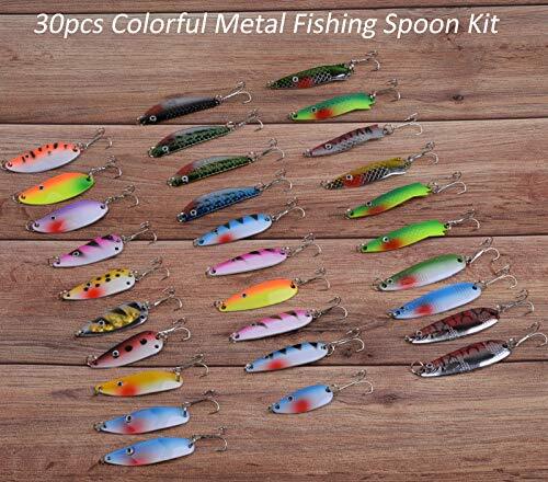 Fishing Spoons Lures Kit 30pcs Hard Metal Colorful Spinner Baits Casting  - Image 5