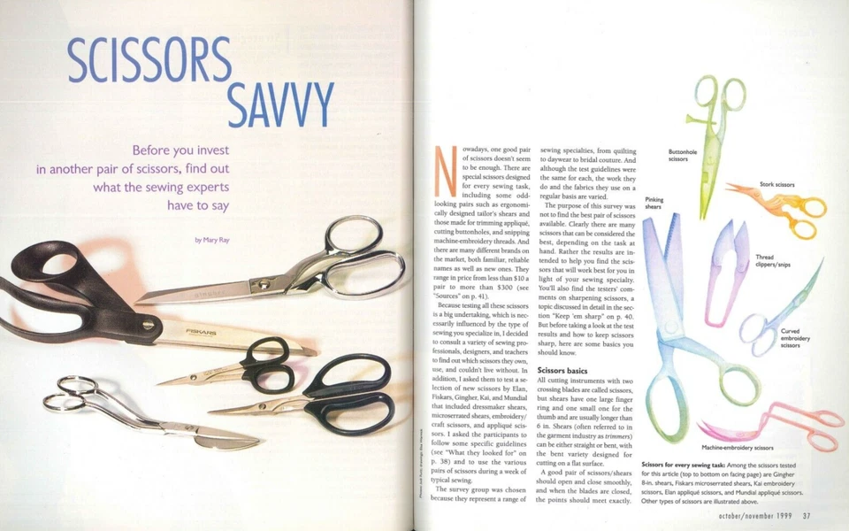 Threads Magazine Nov 1999 Simple Pattern Alteration Scalloped Hems Darts Fichu - Image 2 of 4