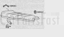 EXVW6168 Exhaust Rear Box  Volkswagen Touran 1.9 Diesel MPV 05/2004 to 03/2011