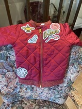 Disney Bomber Jacket Girls 4T Maroon Tutu Couture Puffer Quilted Princess