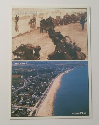 Sword Beach Normandy Landings Then And Now Unused Postcard