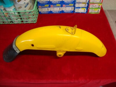 Honda CT 90 Trail 90 Front fender, OEM, Yellow, Used part, Mud flap.