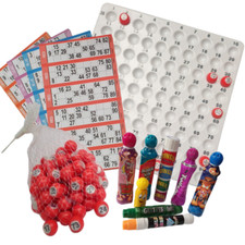 Bingo Starter Kit With Bingo Balls, Check Tray, 12 Dabbers, 600 Flyer Tickets