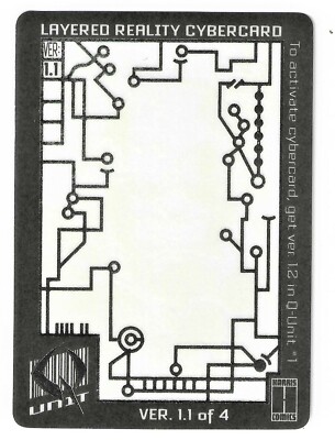 1993 HARRIS COMICS LAYERED REALITY CYBERCARD VER.1.1 OF 4 Q-UNIT PROMO CARD MINT