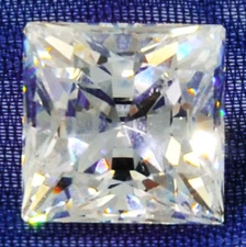 8 ct Princess Vintage Top Russian Quality CZ Extra Brilliant 11 x 11 mm