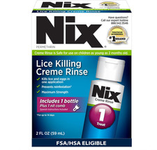Nix Lice Treatment Killing Creme Rinse  Removal Comb, 2 Fl Oz, Head Lice Treatm
