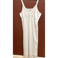 Vintage Shadowline Full Slip Dress Coquette Angelcore White Lace Trim 40 28