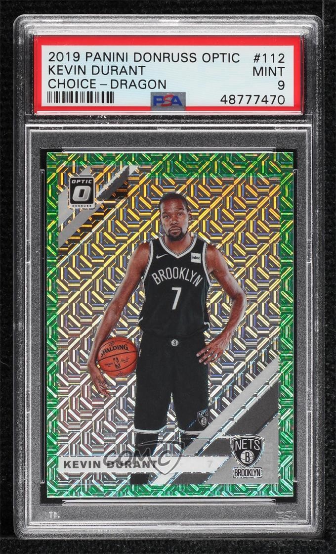 2019 Panini Donruss Optic Choice Dragon Prizm Kevin Durant #112 PSA 9 MINT 5ub