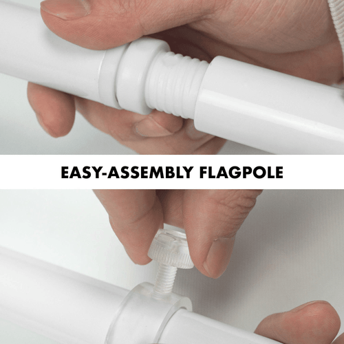 Combo Pack: 5 Ft Tangle Free Aluminum Spinning Flagpole (White) & North - Picture 6 of 9