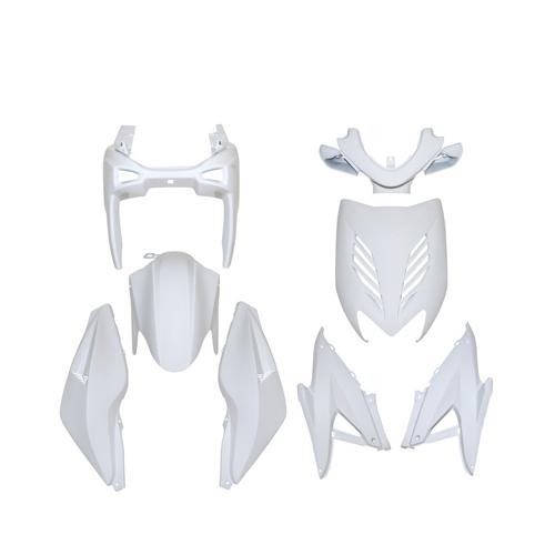 Carrosserie MBK Nitro blanc brillant, carénage haute résistance 8 pièces pour Aerox 50