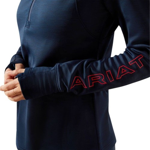 Ariat Women's Team EQ 1/2 Zip Pullover In Navy- Large - Picture 3 of 4