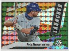 Pete Alonso 2021 Panini Mosaic Launched Mosaic Green #1  New York Mets