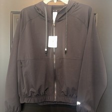 Fabletics One Jacket Crop Length Zip Front Hood Zip Pockets Size Medium
