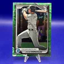 2024 Bowman Jacob Gonzalez Chrome Green Lunar Glow Refractor #BCP-41 White Sox