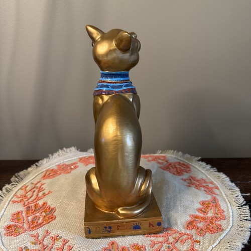 Ägyptische Göttin von Bubastis Hauskatze Skulptur Statue Figur Gold Ägypten - Bild 4 von 6