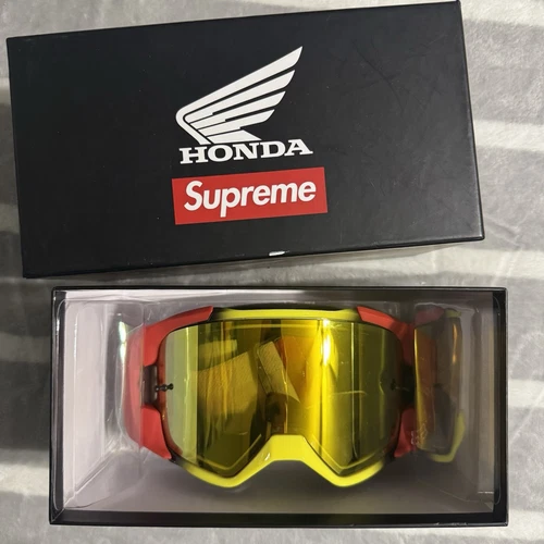Lunettes SUPREME Honda Fox Racing Vue Noir et Jaune 100% Authentique