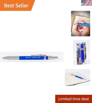 Leda Art Drafting Mechanical Pencil Set 3mm, Built-in Sharpener, 6 Refills