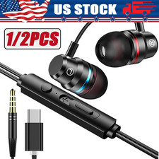 HIFI Bass Stereo Wired Earbuds Headset In-Ear Earphone Headphone 3.5mm USB-C Lot