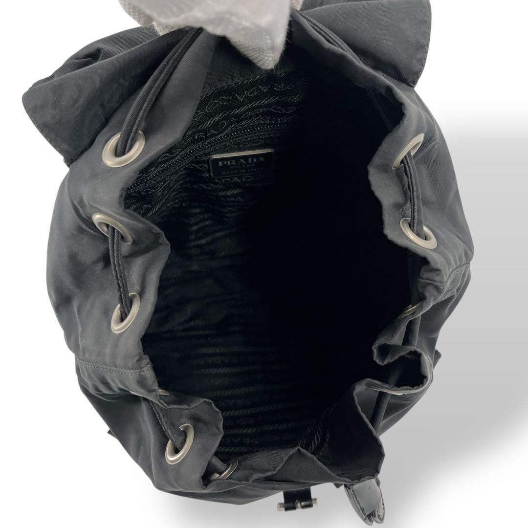 Prada Mini Backpack Drawstring Triangle Logo Plat… - image 9