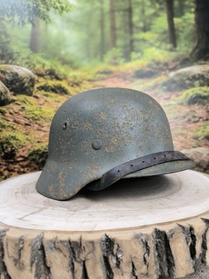 WW2 M35 German Helmet WWII M35 Combat helmet size 64 Original Paint