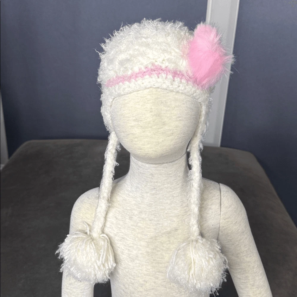 Daisy Baby Girls Infant Beanie Hat White Pink Photography 0-6 months NEW
Opens in a new window or ta