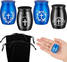 Set of 4 Small Urns for Human Ashes, Mini Urns for Human Ashes Keepsake, Tiny Cr