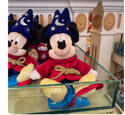 Genuine HK Disney Sorcerer Mickey Fantasia Shoulder Magnet Plush DIY Plush 