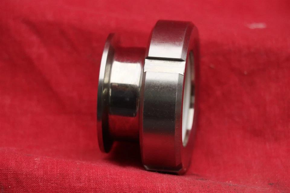 Tapa de extremo de vidrio de tres abrazaderas de 2", acero inoxidable, borosilicato Foto 3 de 4