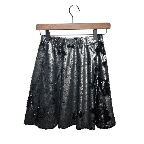 T+J Designs Silber Pailletten Minirock Gr. XS/S Disco Glam Y2K Urlaub Party - Bild 2 von 8