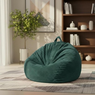 Stuffed Animal Storage Bean Bag Chair Cover, Cover Only (No Filler), Corduroy...
