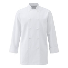 Mens White Chef jacket Premium Deluxe Long Sleeves Uniform Coat Kitchen Caterer