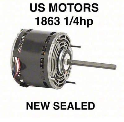 NEW SEALED US MOTORS 1863 1/4 HP Blower MOTOR 115V 1075 RPM 3 SPD EMERSON X000