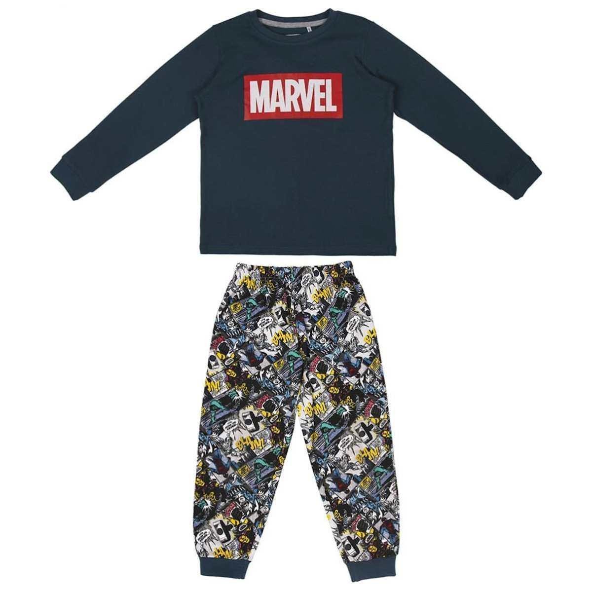 Pijama De Niños Marvel Avengers De Manga Larga Azul Talla 128