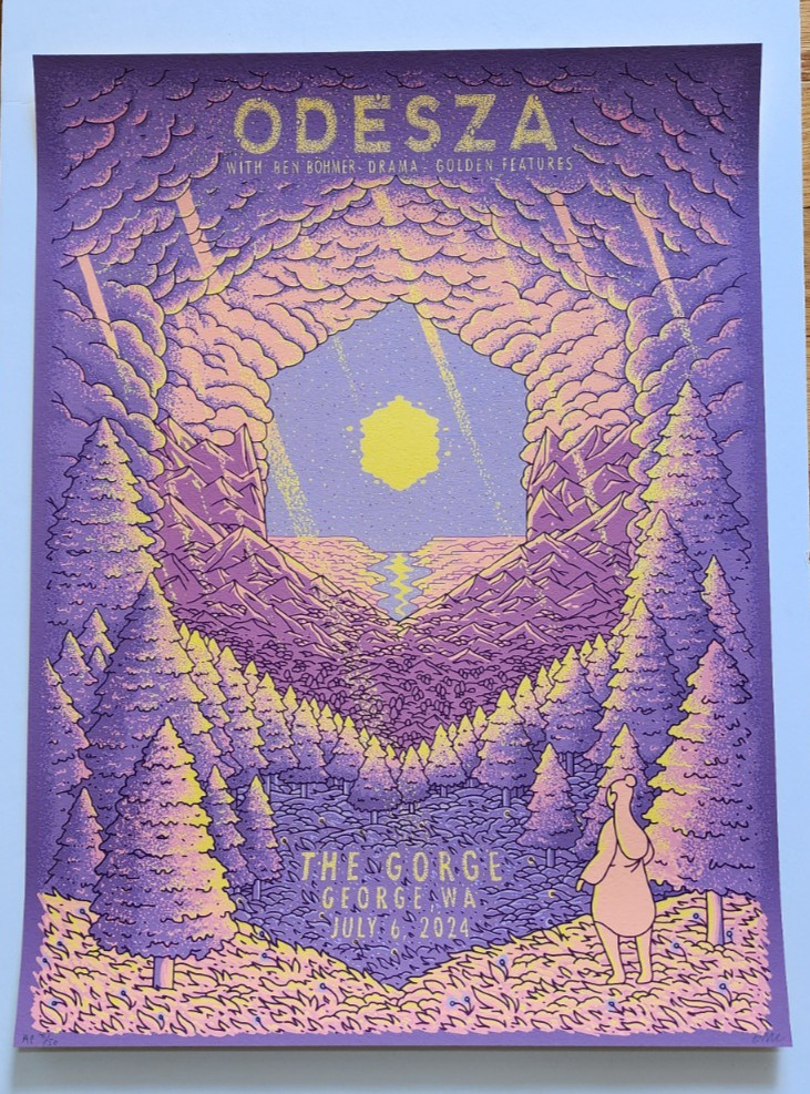 ODESZA Official Poster — The Gorge Amphitheatre, July 6, 2024