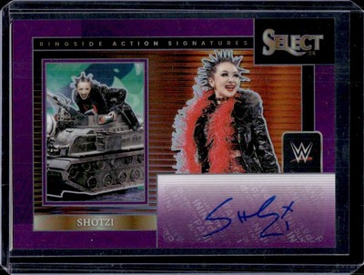 Shotzi 2024 Panini Select WWE #RA-SHZ Ringside Action Auto Purple Prizm /35
