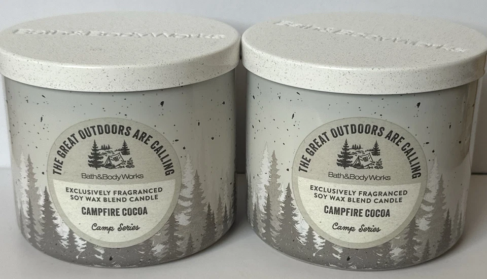 Campfire какао от Bath And Body Works 3 фитиля ароматические свечи 2шт новый - Изображение 2 из 4