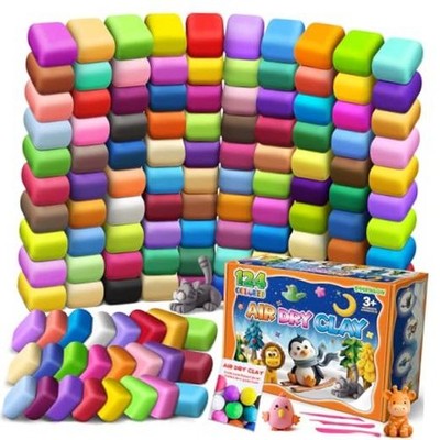 Magic Clay Modeling for Kids - Air Dry - Soft & 124 Colors - Includes Tools