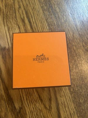 Hermes Authentic Empty Small Orange Jewelry Box 3.5 x3.5 x1.25 