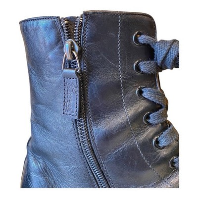 Gucci Tom Ford Era Men's Black Combat Boots Side Zip Leather 10.5