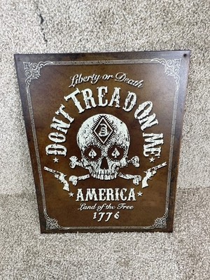 2010 Dont Tread On Me Tin Sign 16''x12.5'' Black Jack Liberty Or Death