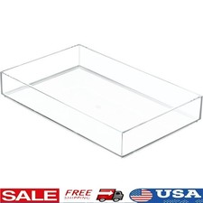 Clear Drawer Organizer Makeup Office Supplies Storage Stackable Plastic Tray New