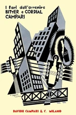 Poster poster poster advertising aperitif Bitter Campari Milan 50x70 cm.