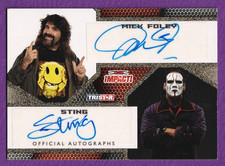 2009 Tristar TNA Impact Mick Foley & Sting Duel Autograph Card Gold #/60