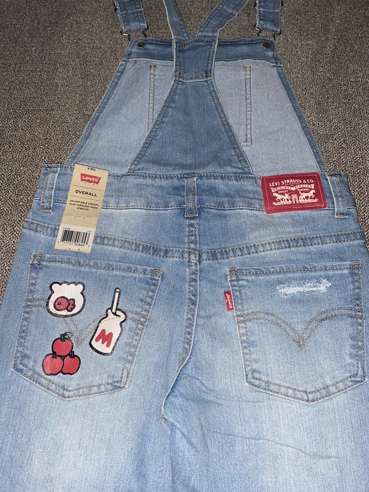 New Size 12 Regular Levis x Hello Kitty Big Girl Distressed Light Denim  Overalls | eBay