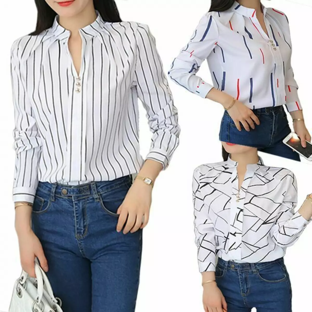 Blusa manga larga clásica, BLUSAS, BLUSAS, MODA MUJER